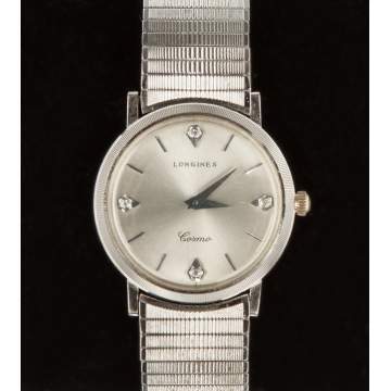 Vintage Swiss Longines 14K Gold & Diamond Watch, Cosmo