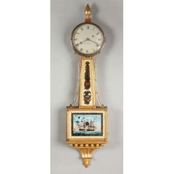 Elmer O. Stennes Gilt Front Banjo Clock