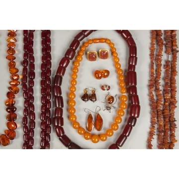 Vintage Synthetic Amber Jewelry 