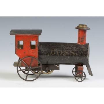 "Boss" Painted Tin Clock Work Locomotive