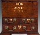 Fine & Rare Nantucket, RI, Mahogany Miniature Chest