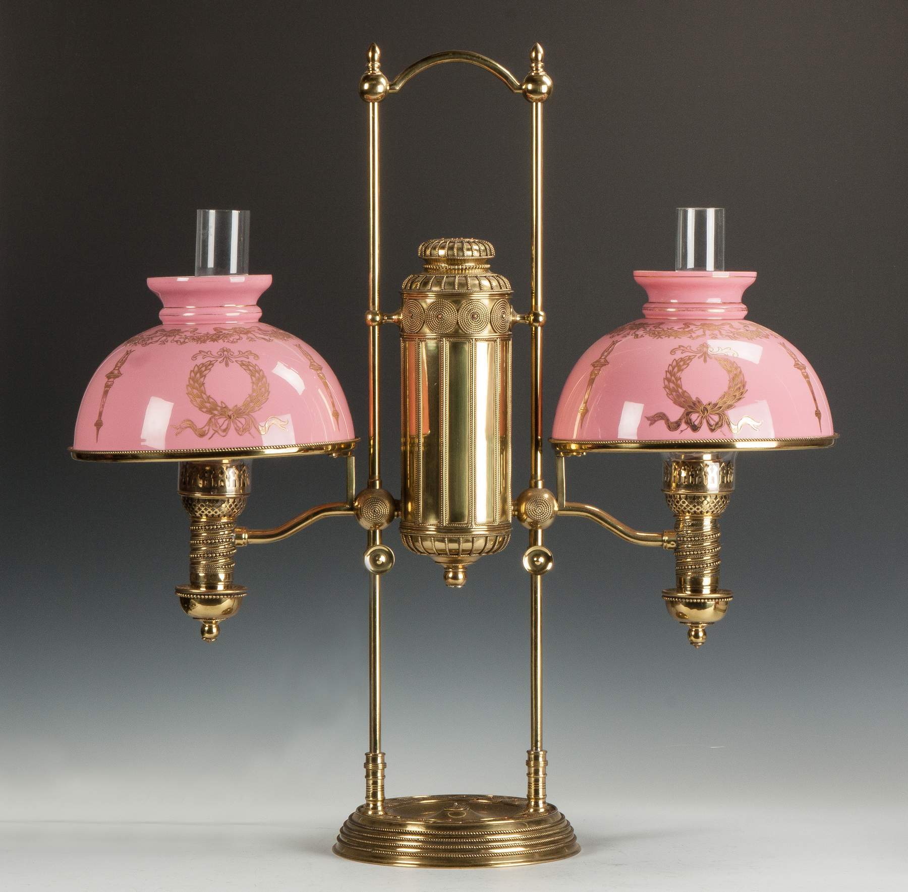Manhattan Brass Co. & Tiffany Double Student Lamp Cottone Auctions