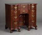 New England Diminutive Chippendale Block Front Knee Hole Desk