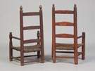 Two New England Slat Back Painted Child's Chairs