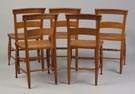 Set of Five Tiger Maple Chairs