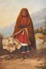 Cornelius David Krieghoff (Canadian, 1815-1872)  Native American Basket Seller