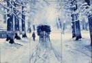 Delft Hand Painted Twelve-Tile Winter Scene