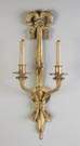 Pair of French Gilt Bronze Two Light Wall Sconces
