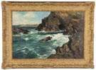 Reginald Smith (English, 1855-1925) "The Rugged Cliffs of Cornwall"