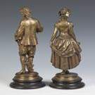 Gilded Bronze Sculptures of a Courting Couple 