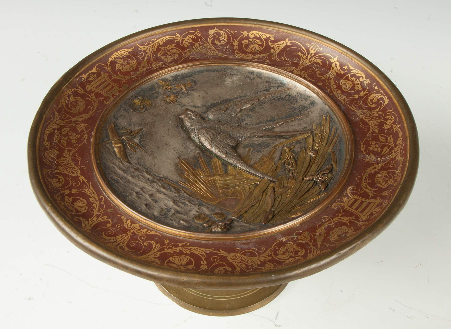 Bronze Mixed Metal & Painted Compote