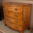 Hepplewhite Inlaid Tiger Maple Bow Front Chest