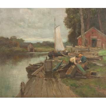 Carl Rudolph Theuerkauff  (American/German, 1875-1926) Canal scene