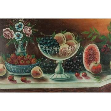 Still life with fruit & flowers
