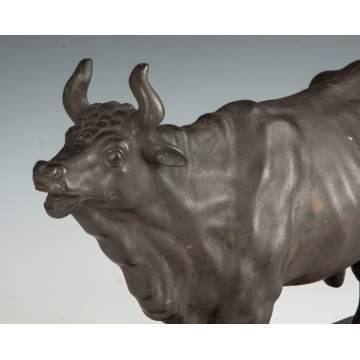 Early Cast Iron Sculpture of a Bull