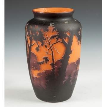 Muller Fres Cameo Vase with Bathers in Landscape