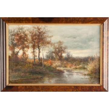 19th cent. Autumn lake scene