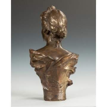 Georges van der Straeten  (Belgian, 1856-1941) Jeune femme Bronze Sculpture