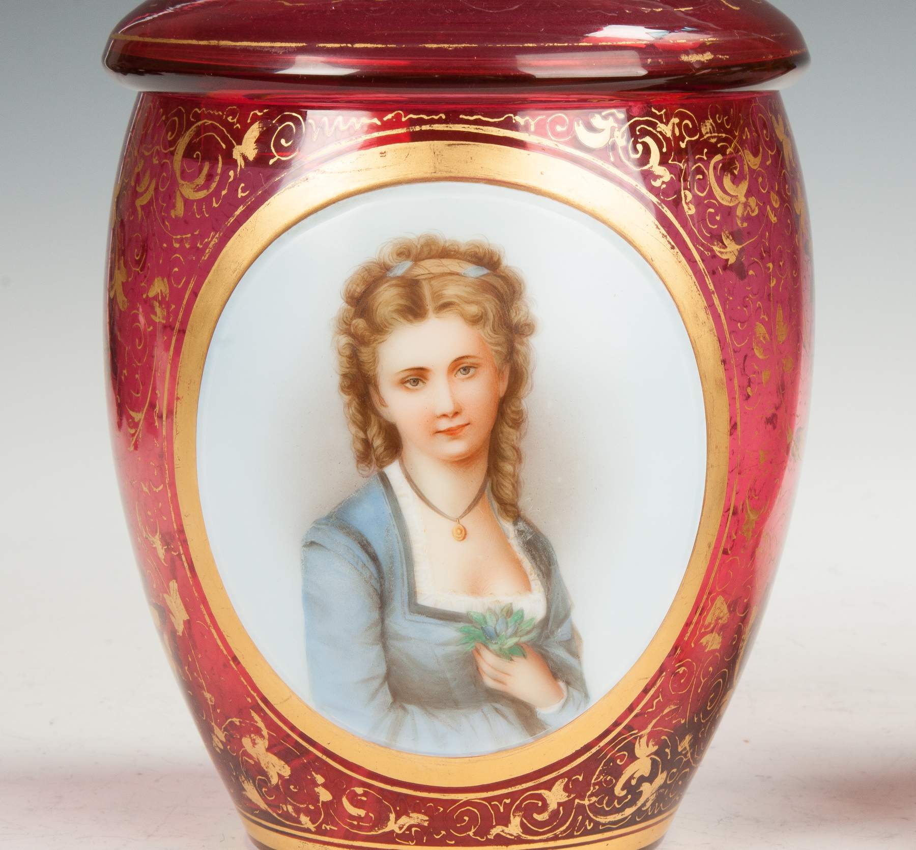 Enameled Jar & Victorian Vase