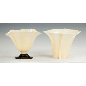 Two Steuben Ivory Vases 