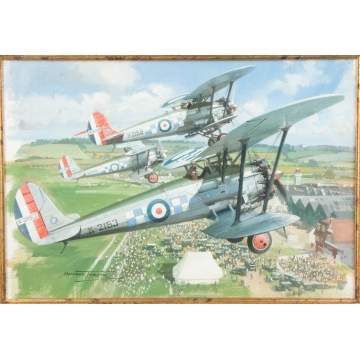 Michael Turner (B. 1934) Three Biplanes