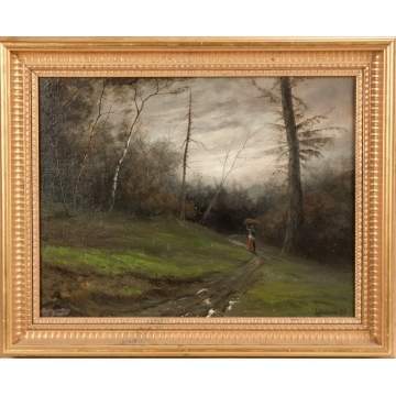 Landscape with trail & figure