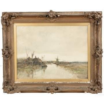 Charles Paul Gruppe (American, 1860-1940) Canal scene