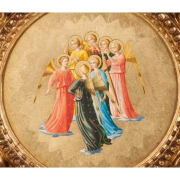 19th cent. Gouache Watercolor of Saints
