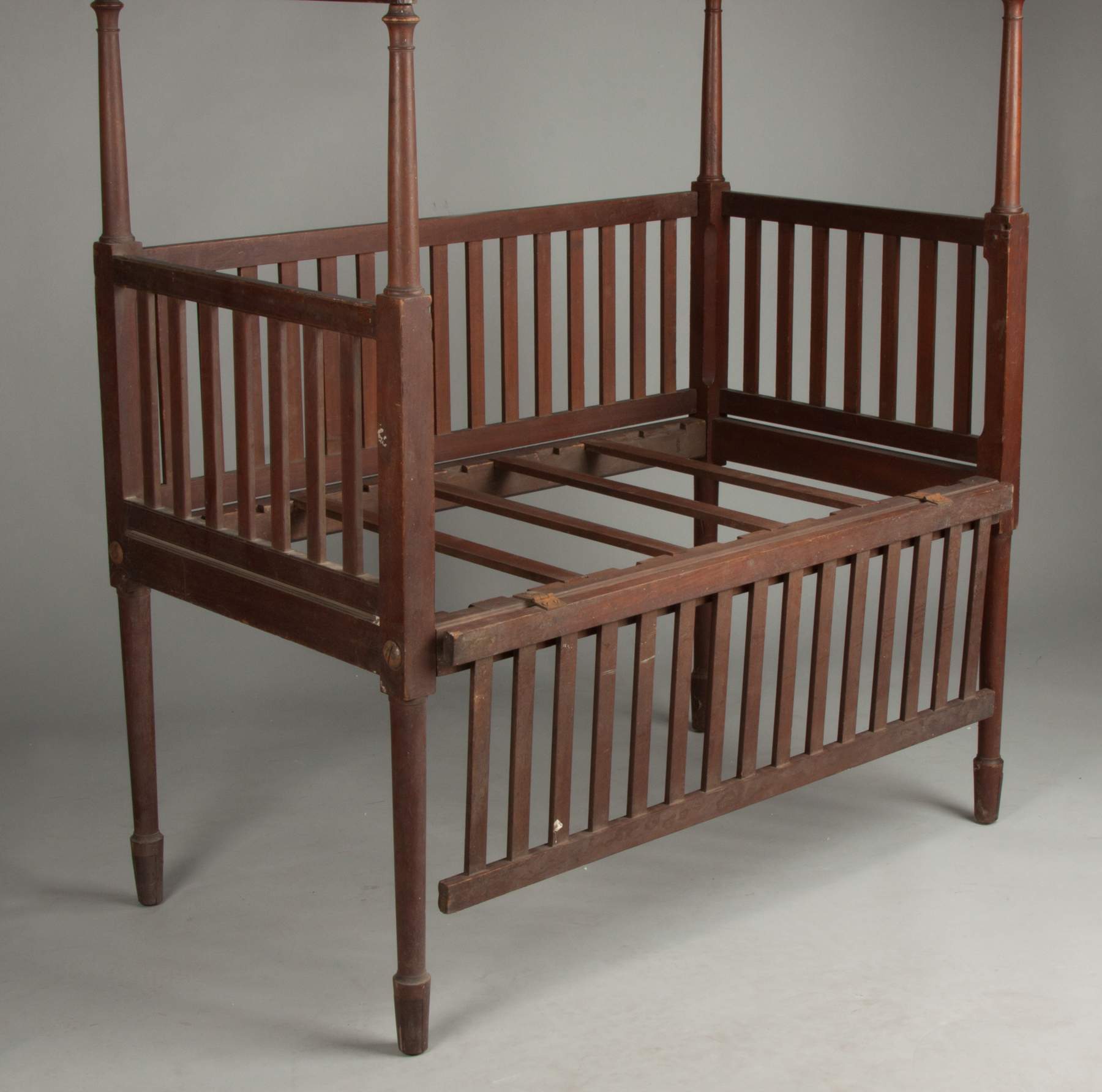 Country Sheraton Walnut Crib with Canopy