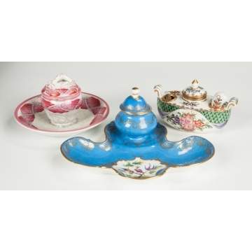 Three Porcelain Inkwells