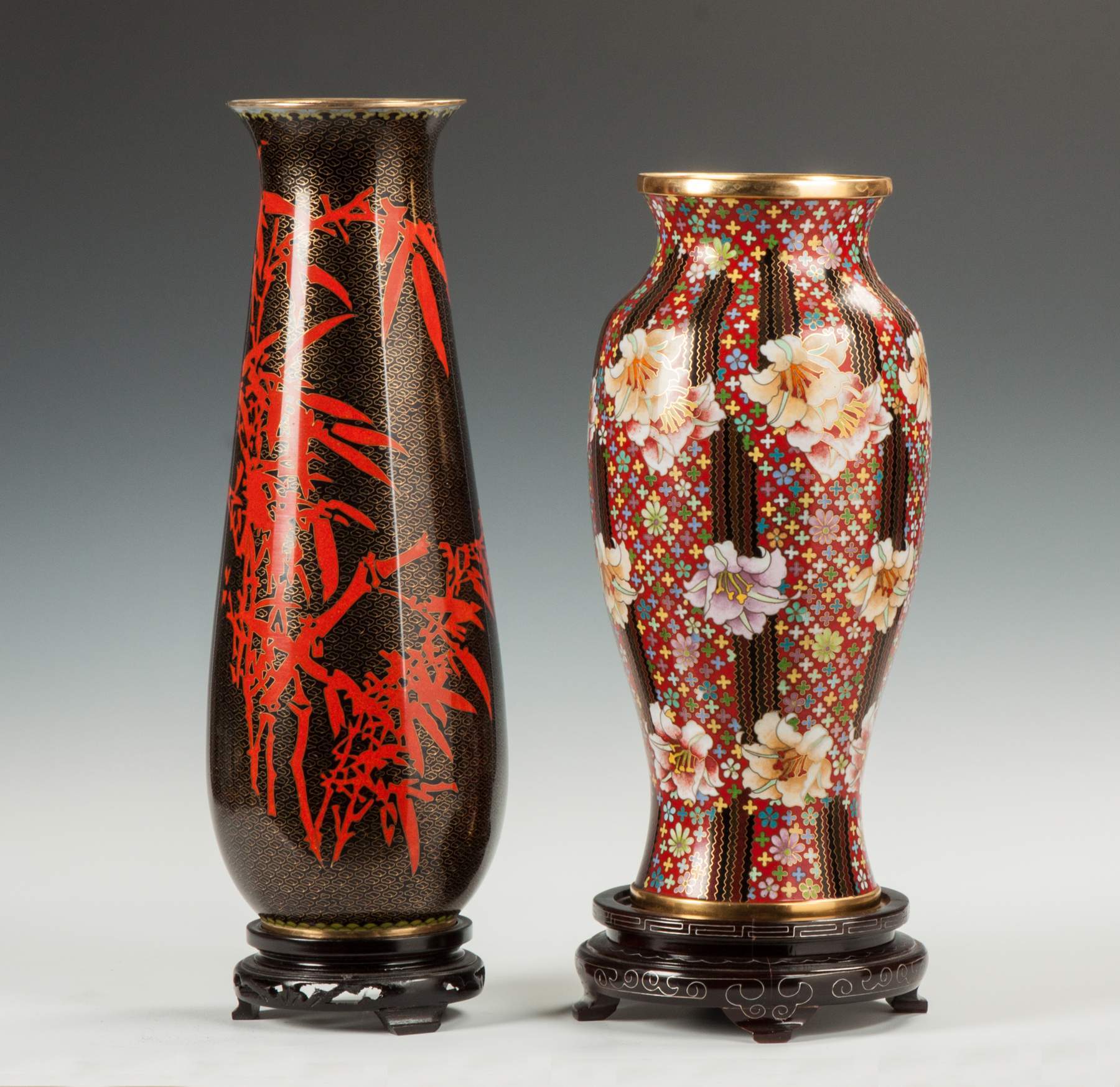 Two Contemporary Cloisonné Vases Cottone Auctions