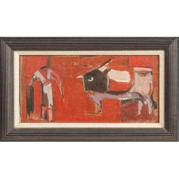 Painting of a Matador & Bull 