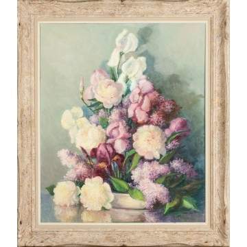 Minnie Rankin Wyman (American, 1871-1963) Still life with flower arrangement