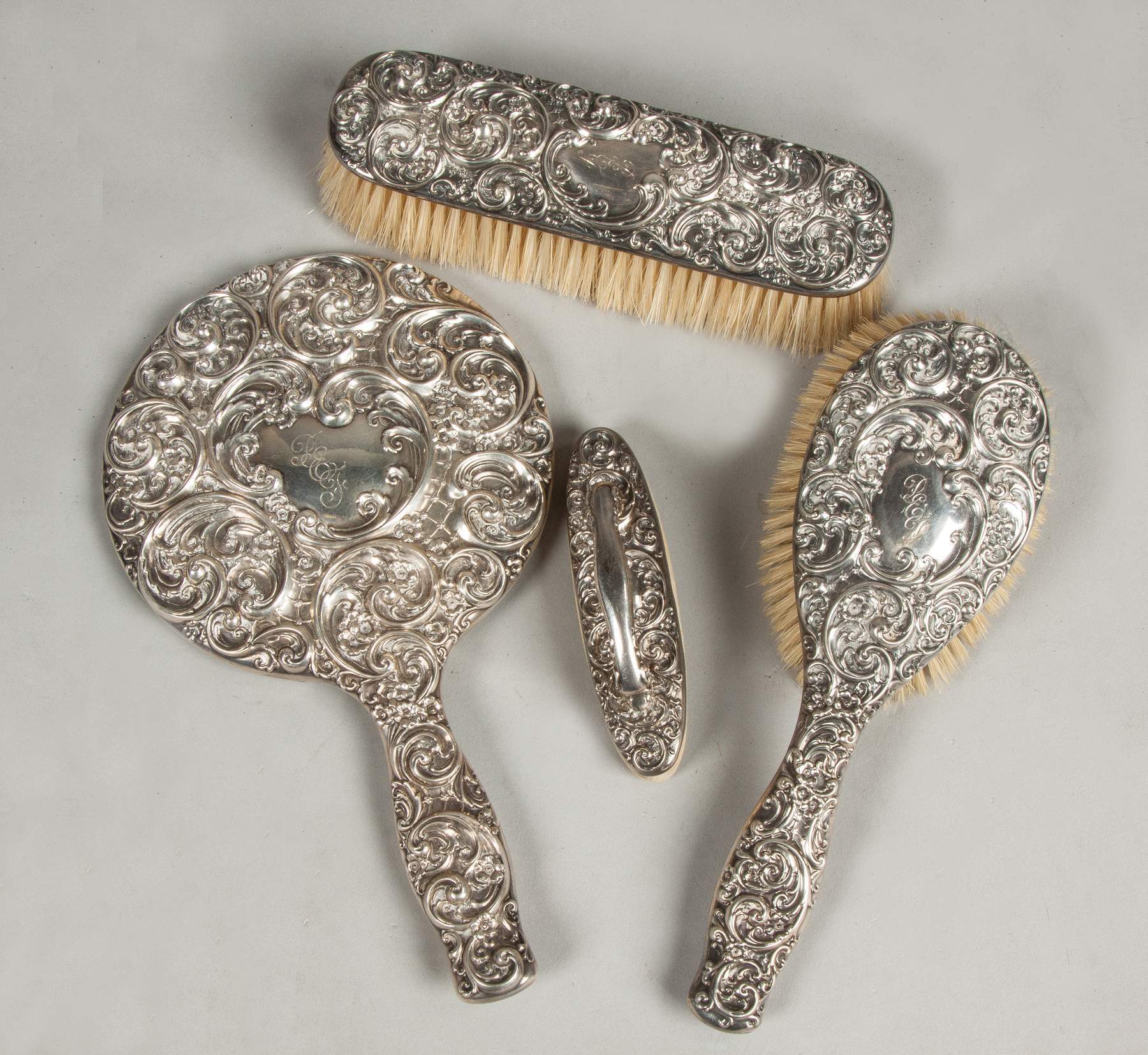 Sterling Silver 4-Piece Dresser Set