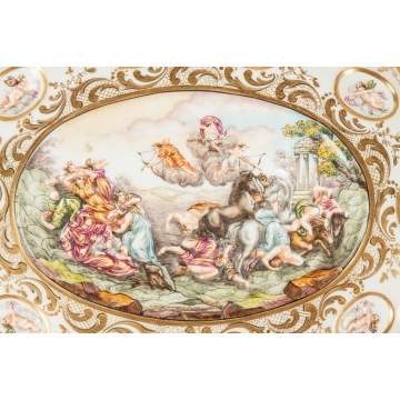 Capodimonte Porcelain Figural Group, Plate & Meissen Figurine