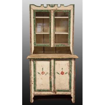 Canadian Painted Pine Step Back Cupboard