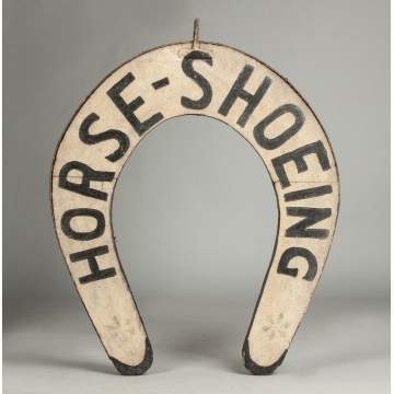 Wrought Iron & Painted Wood Horseshoeing Trade Sign