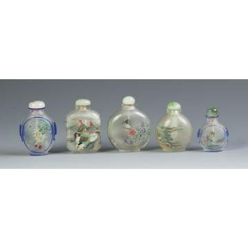 Five Chinese Inside Painted Snuff Bottles