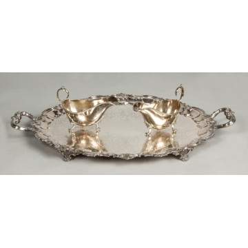 Silver Plate English Tray & Gravy Boats