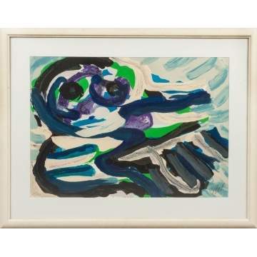 Karel Appel (Dutch, 1921-2006) "Sitting in Landscape"