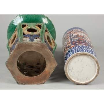 Chinese Garden Seat  & Imari Umbrealla Holder