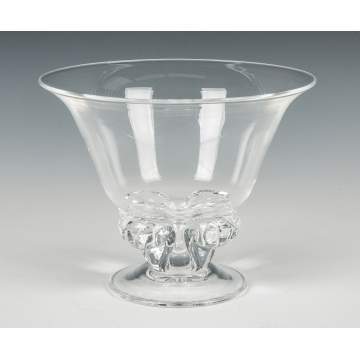 Steuben Clear Glass Bowl with Foliate Base