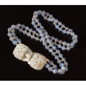 White Jade Carved Belt Buckle