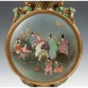 Fine Japanese Satsuma Moon Flask