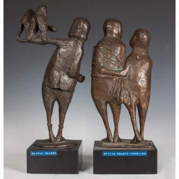 Clivia Calder Morrison (American, 1909-2010) Two Bronzes, "Wrong Bird" & a Couple