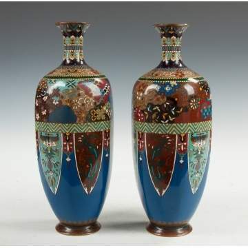 Pair of Japanese Cloisonne Vases