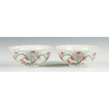 Pair of Chinese Hand Painted Porcelain Bowls