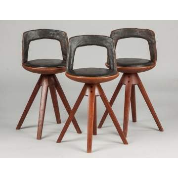 Three Tove and Edvard Kindt-Larsen Stools, Thorald Madsen Snedkeri