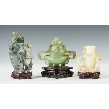 Three Chinese Carved Jade Pieces