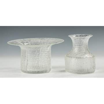 Timo Sarpaneva (Finnish, 1926-2006) Two Glass Vases 